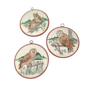 Vintage owl decor wall hangings
